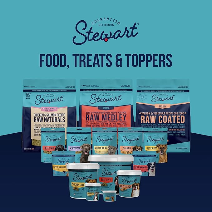 Stewart 100% Chicken Liver Dog Treats, 11.5 oz Tub, ~215 Pieces, Freeze Dried Raw, Single Ingredient, 60% Protein Training Treats or Meal Topper, Grain Free, Gluten Free