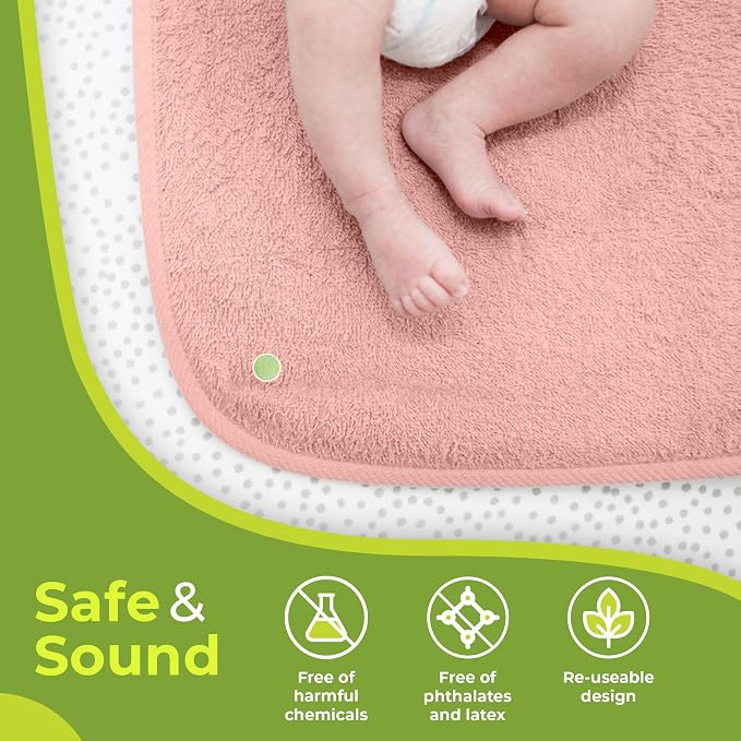 PeapodMats Bedwetting Waterproof Bed Mat, Reusable 3x5 Peach/Pink | Washable reusable bed mat for bedwetting, incontinence, kids, adults, pets, and mattress protection.