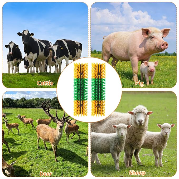 Livestock Scratch Brush Animal Back Scratching Brush for Cow | Livestock Grooming Brush Farm Animal Scratcher Livestock Itch Reliever Farm Mount‑able Brush Animal Self‑Groomer