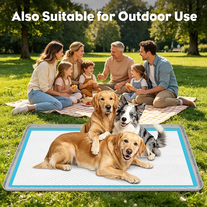 57" x40" Pee Pad Holder for Dogs Puppy Pad Holder Light Grey | Extra Large Silicone Pee Tray for Dog Training Floor Protection Raised Edge Dog Potty Tray, No Pee Pads