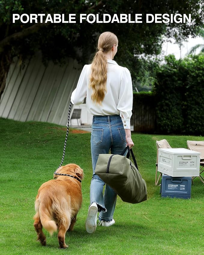 Veraste 24" Soft Collapsible Travel Dog Crate for Small Medium Pets,Green | 4-Door Foldable Travel Crate,breathable mesh, foldable with storage bag