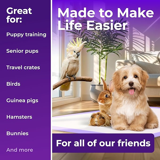 Pee Pads - Super Absorbent & Leak-Proof Pee Pads for Dogs - Puppy Pads - Waterproof Dog Pads, Dog Training Pads for Cats, Rabbits (Pack of 80 - 22x22)