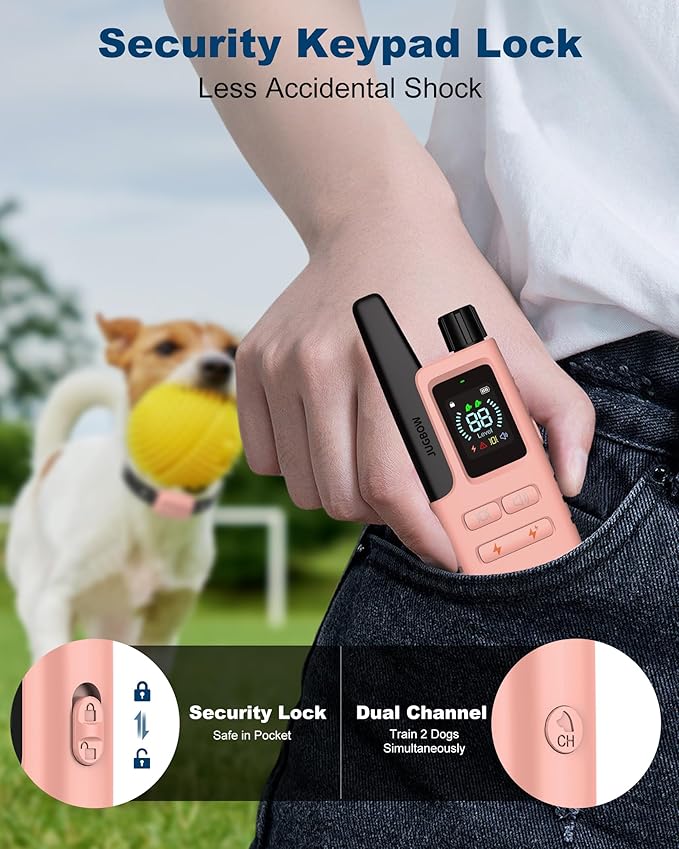 Jugbow Dog Shock Collar - 4200FT Dog Training Collar with Remote Innovative IPX7 Waterproof with 4 Training Modes, Rechargeable E-Collar for All Breeds(PK)