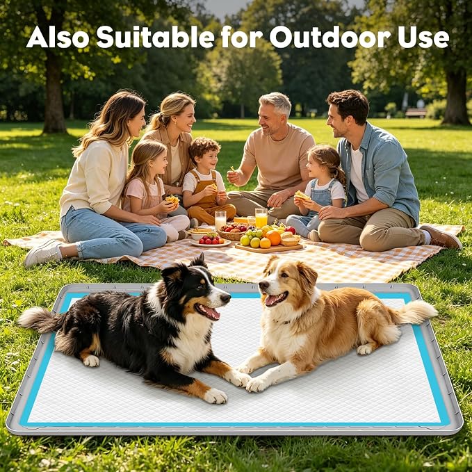 50" x35" Pee Pad Holder for Dog Puppy Pad Holder Gray | Large Silicone Pee Tray for Dog Training Floor Protection Raised Edge Dog Potty Tray, No Pee Pads(