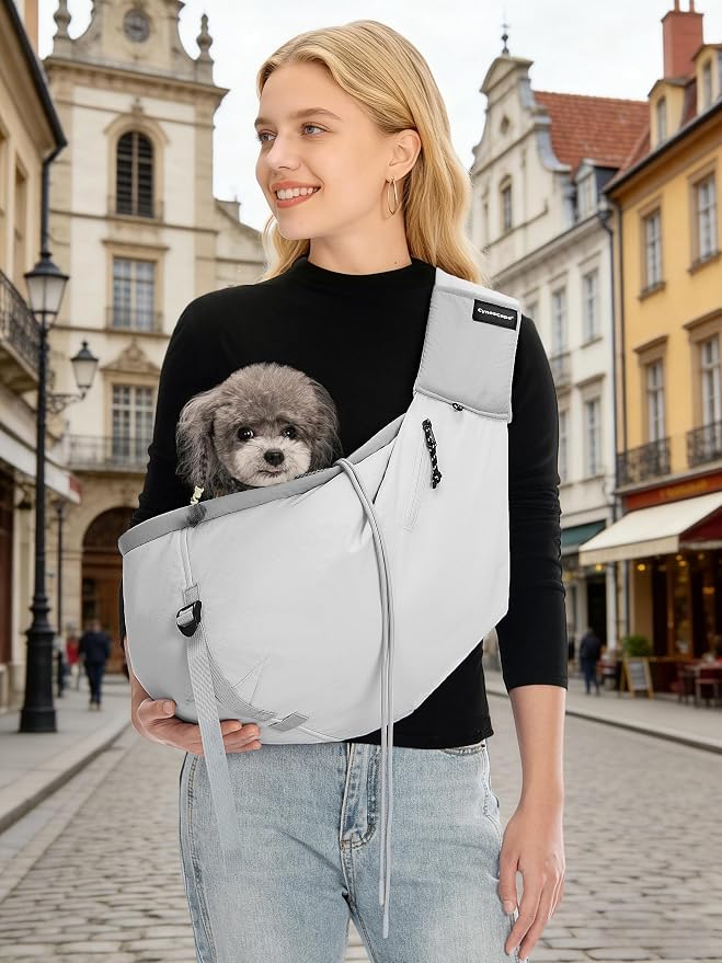 Dog Backpack Carrier & Body Sling for Small Dogs & Cats – Hands-Free Dog Pouch Carrier with Adjustable Strap for Travel & Hiking