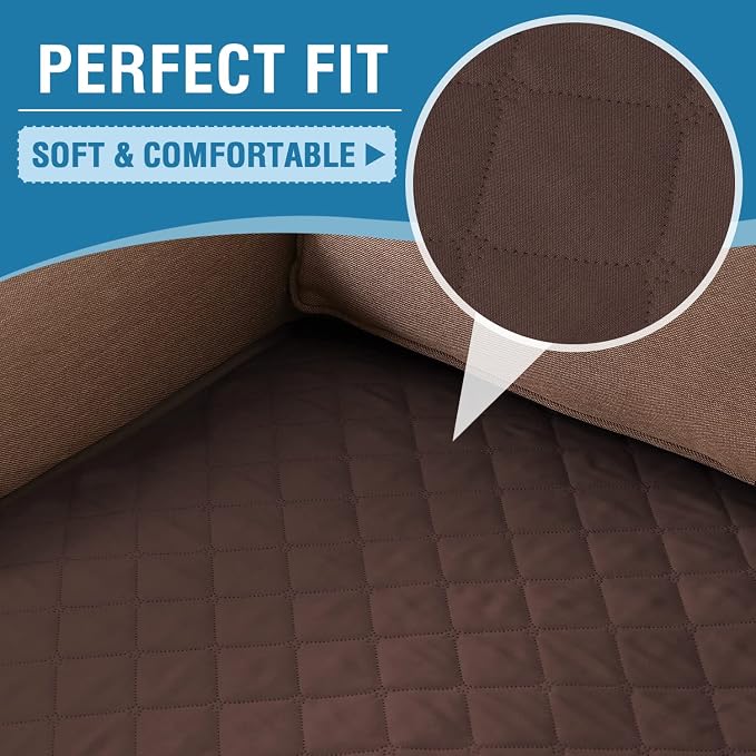 H.VERSAILTEX Couch Cover for Dogs Washable 100% Waterproof Sofa Cushion Cover Dog Bed Cover Non-Slip Pet Blanket for Sofa Cushion Protector, 35" x 82", Brown