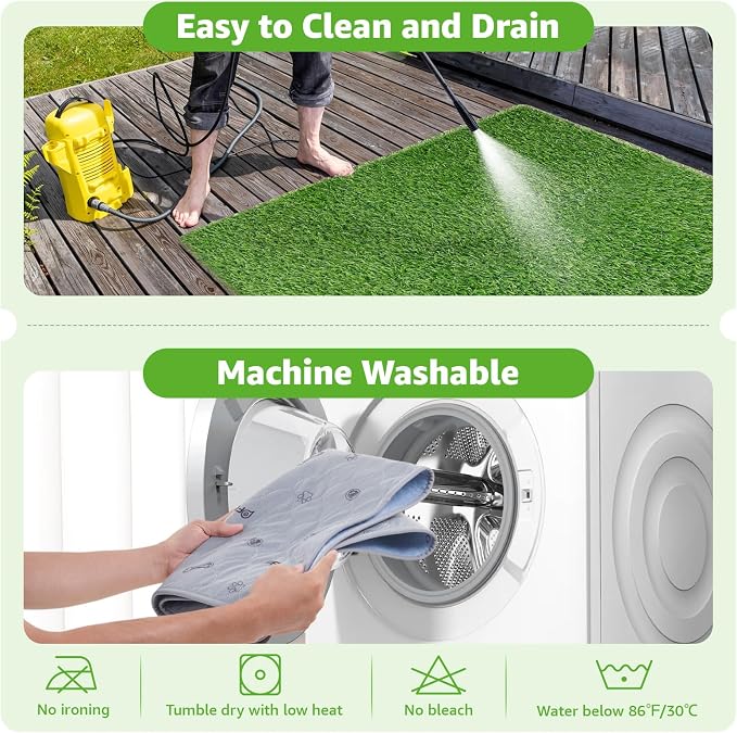 Dog Grass Pad with Tray, 18x30 Dog Litter Box for Patio Balcony Apartment | Floral,Grass Mat with Pad, Artificial Turf Grass, Puppy Indoor Outddor Potty Training, Washable Reusable, Leakproof, Pee On