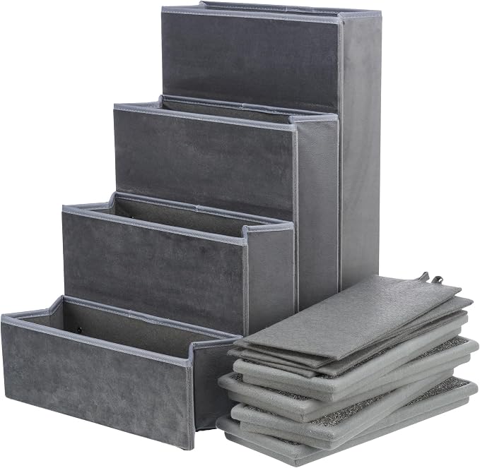 TRIXIE 4-Step Velour Pet Stairs, Gray | Collapsible, Storage Compartments for Pet Toys, Ideal for Dogs and Cats