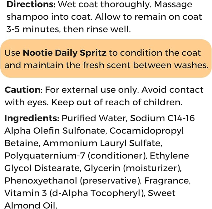 Nootie Moisturizing Warm Vanilla Cookie Pet Shampoo - 1 Gallon Size (G11WVC)