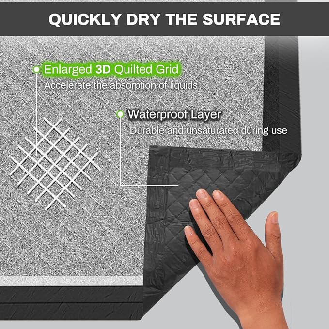 Charcoal Puppy Pads Extra Large Dog Pee Pads Odor-Control & Leak-Proof Disposable Pet Training Edge-Wrapping Thicken Potty Pad for Dogs, Cats, Rabbits, Black-30“x36(30 ct)