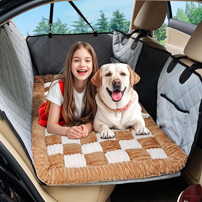 Dog Car Bed Mat Non-Slip Backseat Extender Dog Bed 50" x24.6" | Travel Bed for Dogs,Chew-Resistant, Easy Clean & Scratch-Proof, Comfort Design, Fits Trucks/Sedans/SUVs