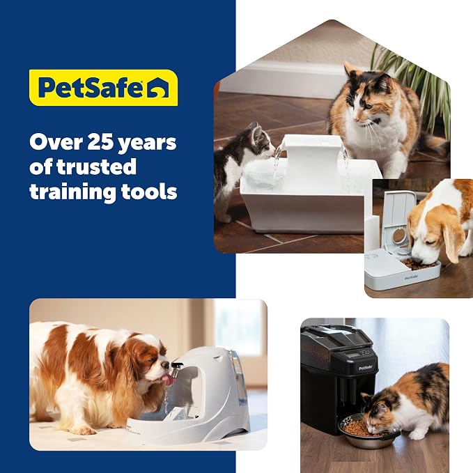 PetSafe Drinkwell Platinum Cat Water Fountain, 168 oz/5L, Grey | Free-Falling Stream Encourages Drinking, Snap-on Lid Prevents Removal, Includes Replaceable Carbon Filter