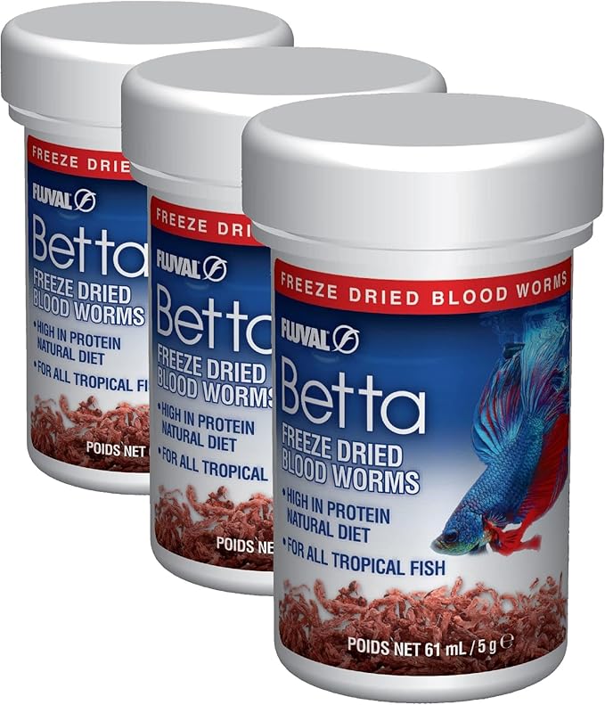 Fluval Betta Freeze Dried Bloodworms, 0.18 oz. (Pack of 3)