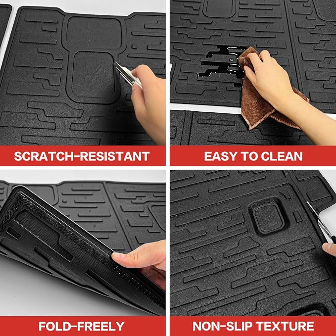 Cargo Liner with Seat Back Cover Fit for 2018-2025 Jeep Wrangler JL Unlimited 4 Door 4X4, Cargo Mat TPE Seat Back Protector for 2024 Jeep Wrangler JL/JLU Accessories(Cargo Mat+ Backrest Mats)