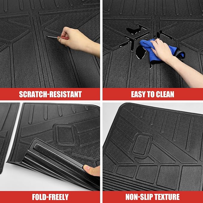 Cargo Mat with Seat Back Cover Fit for 2015-2024 Ford Edge 5 Seats Accessories, Cargo Liner Trunk Mat TPE Trunk Liner Seat Back Protector Cargo Cover for Ford Edge(Cargo Mat+Seat Back Cover)