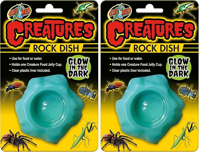 Zoo Med Creatures Rock Dish 2 Pack - (3" L x 3" W x 0.75" H) - Pack of 6