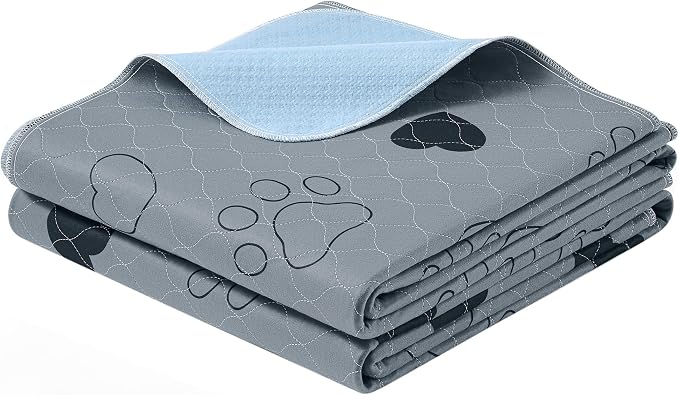 Feandrea Washable Pee Pads for Dogs, Waterproof, 72 x 72 Inches, 1 Pack | Reusable Pet Training Pads for Cats, Rabbits, XL, Leakproof, Non-Slip, Super Absorbent, Gray, ISLAND Collection UPTD072G01