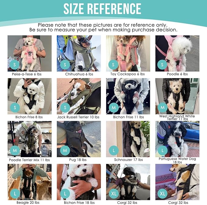 Lukovee Dog Backpack Carrier, Adjustable Front Carrier for Small Breeds | Legs Out Easy-fit, Hands Free, Lightweight, Dog Chest Pack for Hiking Travel Cycling Outdoor (GR,Small)