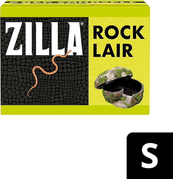 Zilla Rock Lair, Naturalistic Hide, Supports Shedding and Egg-Laying, Retains Humidity, Ideal for Snakes and Lizard, Small