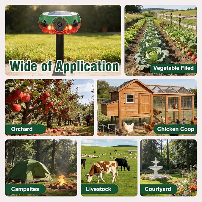 ChunHee Outdoor Motion Sensor Alarm, Barking Dog Alarm with 360° Detection, Supports Voice Recording, Adjustable Volume, 120dB Motion Activated Alarm for Home, Garden, Yard, Farm – 1 Pack