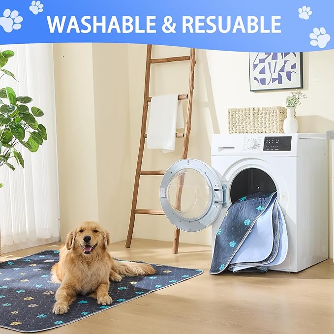 Aitmexcn Washable Pee Pads for Dogs, Extra Large 72"x72", 2 Pack Reusable Puppy Training Pads, Heavy Absorbency, Leak-Resistant Non-Slip Mats for Whelping Boxes, Large Playpens and Senior Dog Care