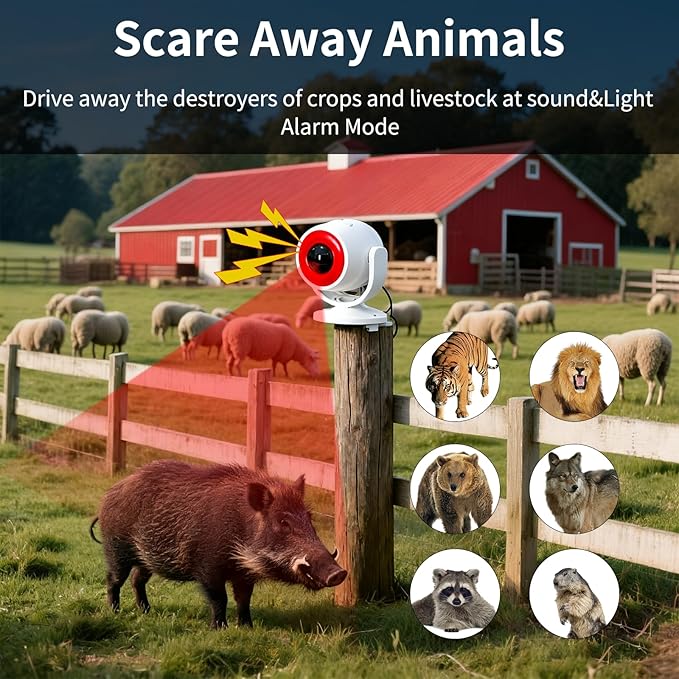 1 Pack Wireless Motion Detector Alarm for Indoor Use, PIR Motion Sensor with Sound Player for Pets, Dogs & Animal Deterrent, Intruder Alert & Remote Safety System, Noise Maker Sensor de Movimiento