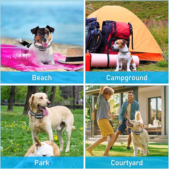 2 in 1 GPS Wireless Dog Fence with Remote Training, Radius from 33 Yards to 1083 Yards, Electric Pet Containment Fence System, IPX6 Waterproof, Beep Vibration Shock, for Dogs 18+ Lbs