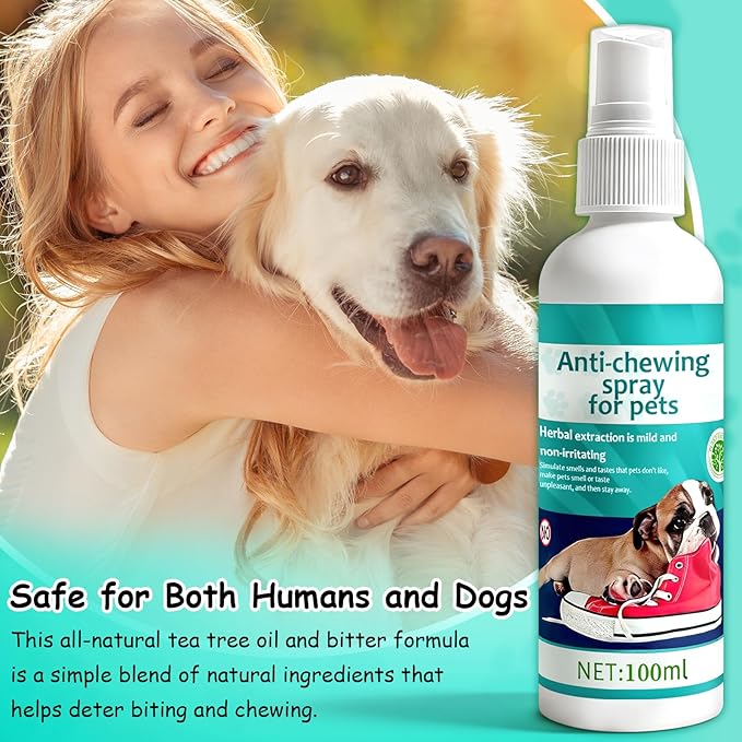 No Chew Spray for Dogs -Bitter Apple Spray for Dogs to Stop Chewing Licking of Furniture, Shoes, Bandages, Dog Training & Behavior Aids Spray, Indoor Outdoor