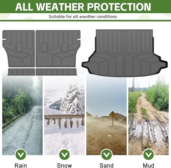 Cargo Liners for 2019-2024 Subaru Forester Without Subwoofer Trunk Mat with Seat Back Cover Accessories, All Weather Rear Cargo Mat Backrest Protector