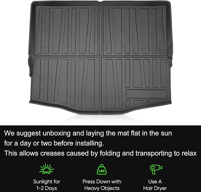 KUST Trunk Cargo Mat for 2020-2026 Ford Escape Accessories, All Weather Cargo Liner Rear Trunk Liner TPE Rubber Raised Edge