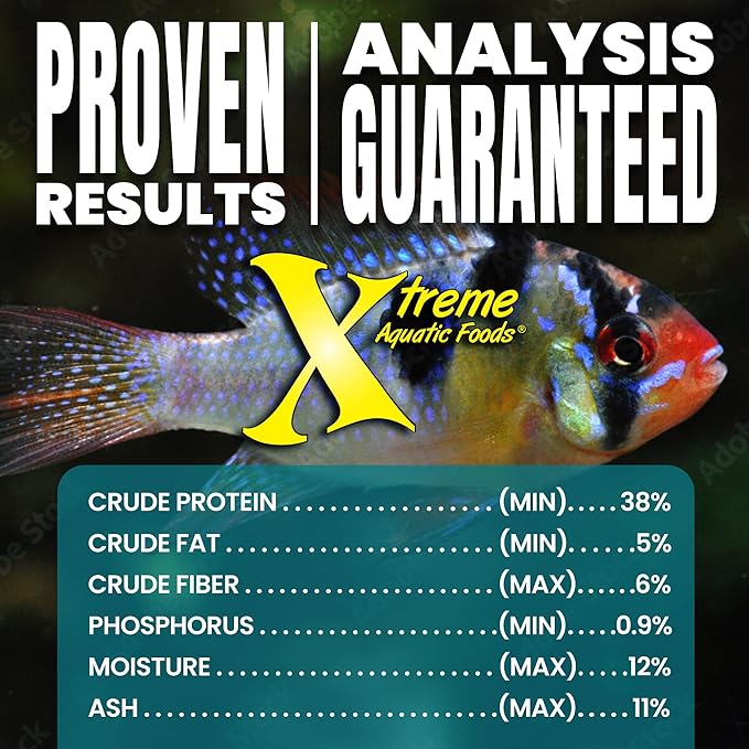 Xtreme Community Peewee 1.5mm Pellets: Slow Sinking & Ideal for Community Fish - Boosts Immune & Digestive Health, Enhances Color & Energy, Max Protein Fish Food – USA Farm Grown (20oz)