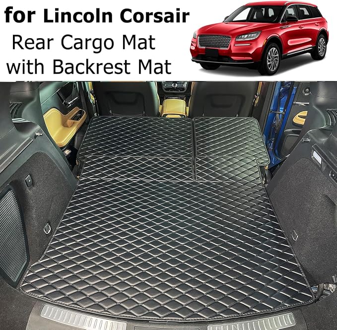 for 2020-2026 Lincoln Corsair Trunk Mat and Rear Backrest Mat Cargo Liners All Weather Anti-Slip