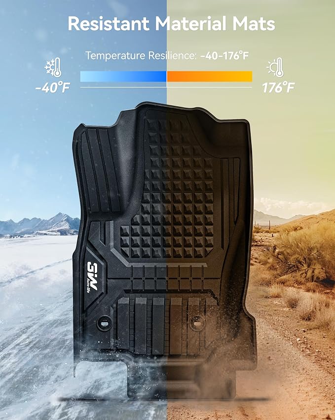 3W Floor Mats Fit for Toyota 4 Runner Gas 2025 2026 5 Seats(Not for Hybrid EV & i-Force Max), TPE All Weather Custom Fit Floor Liner & 2nd Row Under Seat Mat for SR5/TRD/Limited 6th gen 4Runner