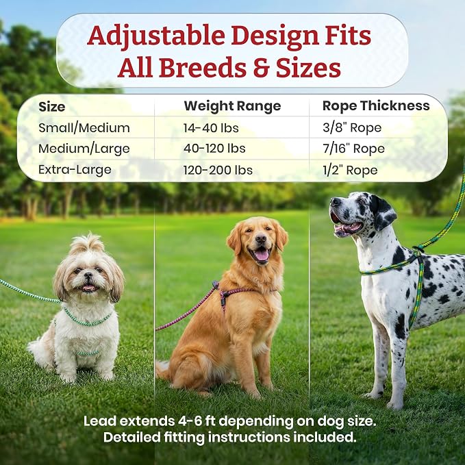 Harness Lead No Pull Dog Harness and Leash Set, Anti Pull Dog Harness for All Breeds and Sizes, One-Piece Cushioned Rope Design Safely Prevents Escaping and Pulling (Small/Medium, Pink)