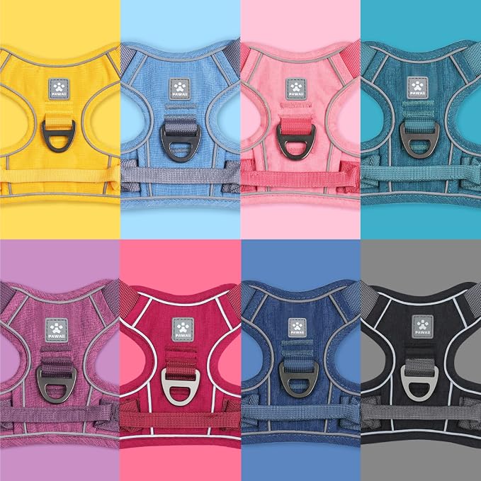 Pawaii Dog Harness for Small Dogs With Pet ID Tag - No Choke, Adjustable Soft Padded Vest With Easy Control Handle