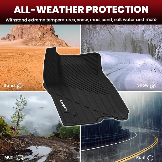 LASFIT Floor Mats & Cargo Liner 2021-2026 & Only 7 Seats (Not for 8/9 Seats) for Chevrolet Chevy Tahoe/GMC Yukon(Only Yukon, Not Fit Yukon XL)/Cadillac Escalade(Only Escalade, Not Fit Escalade ESV)