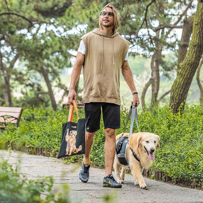 Dog Lift Harness for Large Dogs,Full Body Dog Sling Carrier, Blue, XL | Help Support Big, Elderly Pet with Arthritis, Front/Rear Legs Assistance with Handle, for Lifting Injured Dogs Up Stairs