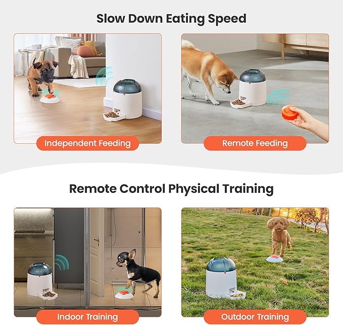 Potaroma Dog Puzzle Feeder Toy, Interactive IQ Training, Electronic Treat Dispenser, Automatic Rechargeable with Remote for Food Dispensing, All Breeds, 280ml Capacity (Pack of 2)