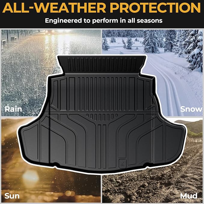 Cargo Mat for 2025-2026 Toyota Camry, Full Coverage All Weather Trunk Cargo Liner with Backrest Protectors for Camry Accessories