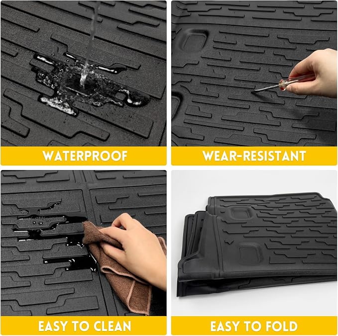 Rear Cargo Mat for 2021-2025 Jeep Wrangler JL 4XE Only Cargo Liners All Weather TPE Protection Anti-Slip Trunk Mat for 2021 2022 2023 2024 2025 Wrangler JL 4XE 4 Door Accessories