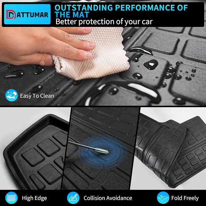 Cargo Mat Compatible with 2010-2024 Toyota 4 Runner 7 Seat Cargo Liner Trunk Mat TPE Back Seat Cover Protector 2023 4Runner Accessories (Fit 7 seat,Trunk Mat+2nd & 3rd Row Backrest Mats)