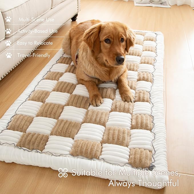 Couch Cover for Sofa, Sectional Couch Cover for Dogs, Sofa Cover Washable, Cushion Cover Blanket Pad Bed Mat for Pets, Fleece Furniture Protector, Camel, 27.6x82.7in