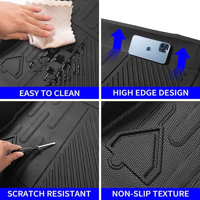 Rongtaod Cargo Mat Compatible with 2021-2025 2026 Ford Bronco 4 Door Trunk Mat Cargo Mat Cargo Liner All Weather Trunk Liner 2025 Bronco Accessories (Trunk Mat)