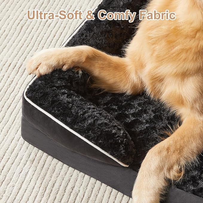 WNPETHOME Orthopedic Washable XL Dog Bed for Senior Dog Cozy Sleep | Extra Large Waterproof Big Soft Dog Couch Sofa Bed for Dogs Relax with Removable Cover Supportive Pet Bed Black 42x30 Inch