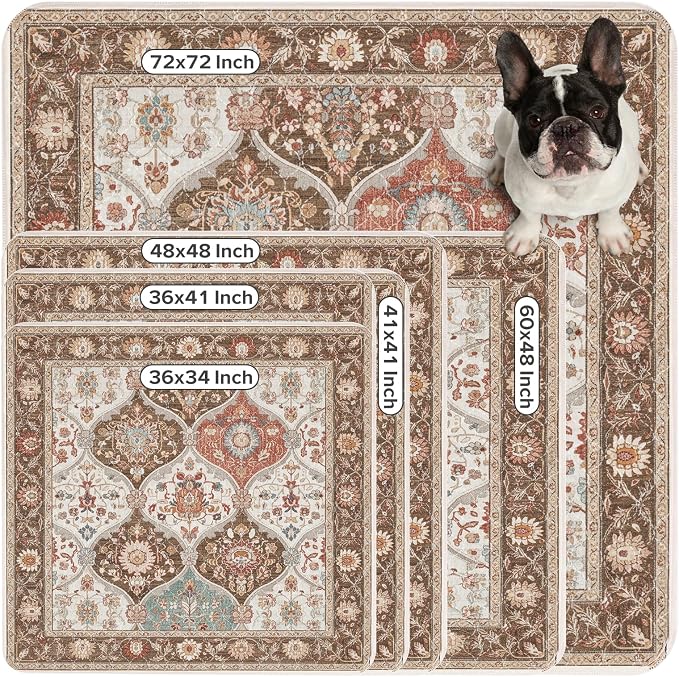 INVENHO 2PACK Washable Pee Pads for Dogs 60"x48" Reusable Dog Pads Extra Large Upgrade Non-Slip Dog Pee Pads Heavy Absorbency Puppy Pee Pads Quick Dry Whelping Pads/Waterproof Puppy Training Pad
