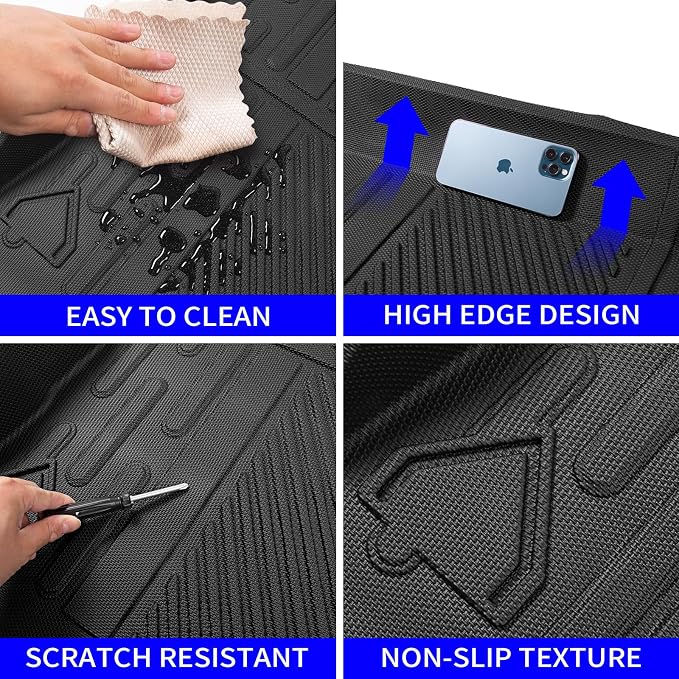 Rongtaod Cargo Mat Compatible with 2021-2025 2026 Ford Bronco 4 Door Trunk Mat Cargo Mat Cargo Liner Back Seat Cover Protector 2025 Bronco Accessories (Trunk Mat+Backrest Mats)