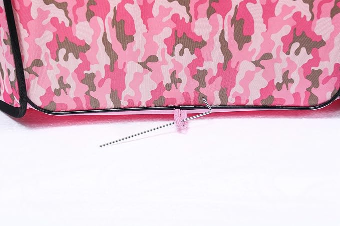 Pawer 36”×18.5” 8-Panel Foldable Pet Playpen, Pink Camouflage Pattern, Personalize Fabric Piece Available, for Cat/Dog/Puppy, 600D Oxford Cloth Portable Indoor & Outdoor Kennel with Carry Bag