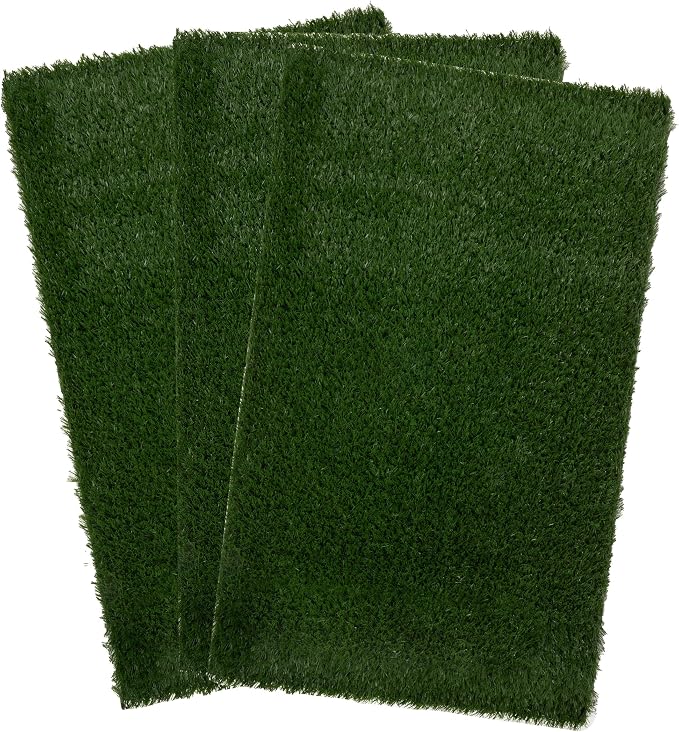 PETMAKER Artificial Grass Puppy Pee Pad for Dogs, Set of 3, 47” x 27” | Reusable Turf Pads for Large Dogs, Indoor and Outdoor Fake Grass Potty, Pet Housebreaking Supplies