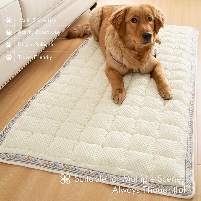 Couch Cover for Sofa, Sectional Couch Cover for Dogs, Sofa Cover Washable, Cushion Cover Blanket Pad Bed Mat for Pets, Chenille Furniture Protector, White, 27.6x59in