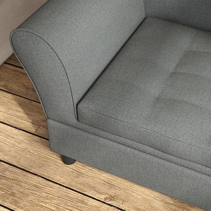 PawHut Pet Sofa, Dog Couch, Elevated Pet Bed for Small Dogs, with Hidden Storage, Soft Tufted Cushion, Gray | Elevated Pet Bed, Soft Tufted Cushion